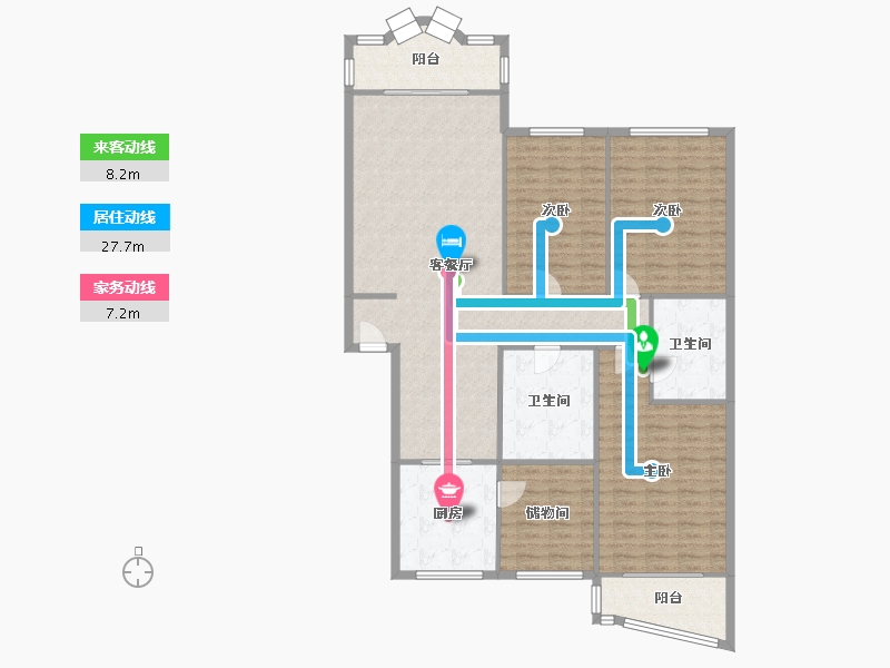 四川省-成都市-锦卉苑-126.58-户型库-动静线