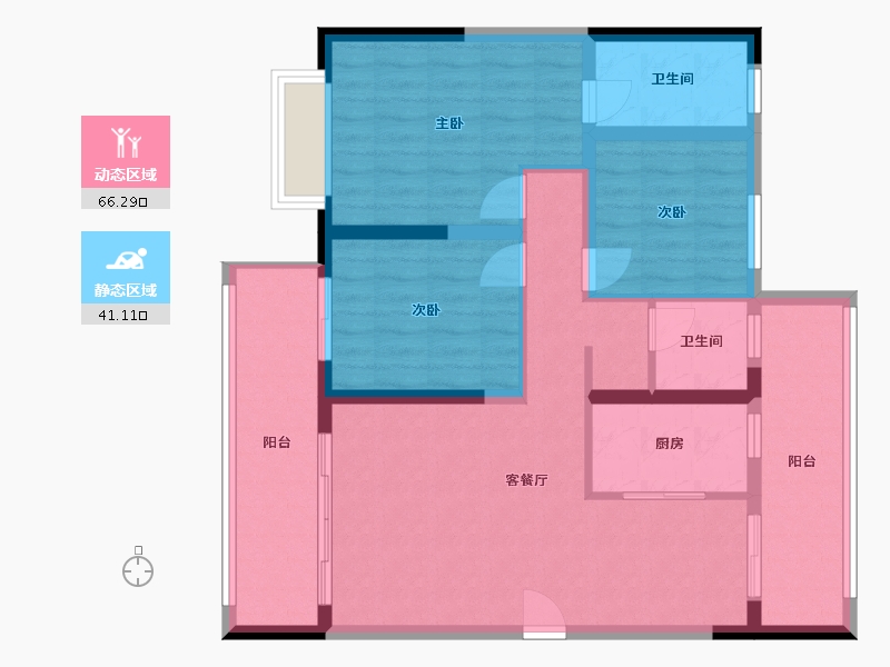 陕西省-铜川市-大唐养生小镇悦唐轩-99.04-户型库-动静分区