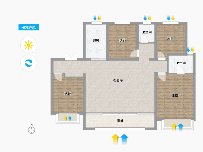 宁夏回族自治区-中卫市-企业总部玺苑-114.40-户型库-采光通风