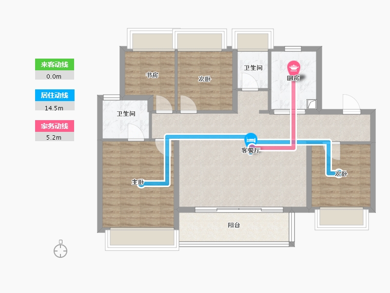 上海-上海市-大华星曜-96.00-户型库-动静线