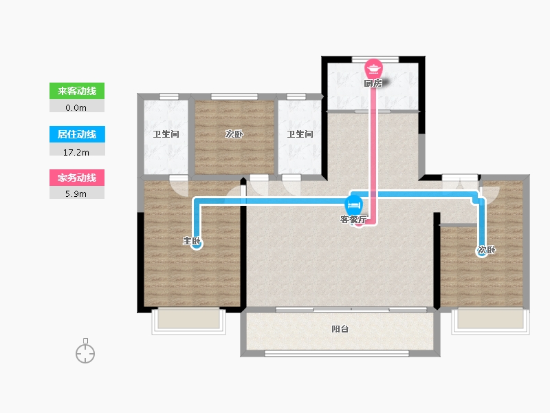 山东省-潍坊市-弘阳奎文壹號-123.20-户型库-动静线