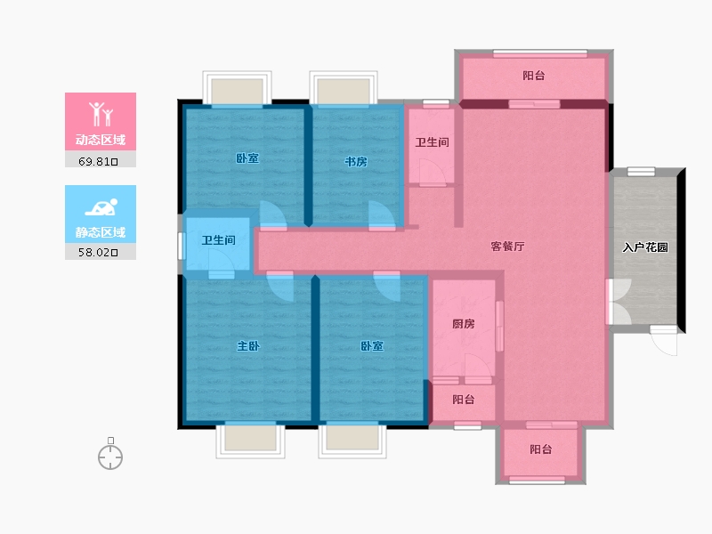 云南省-昆明市-蒜村新区-120.00-户型库-动静分区