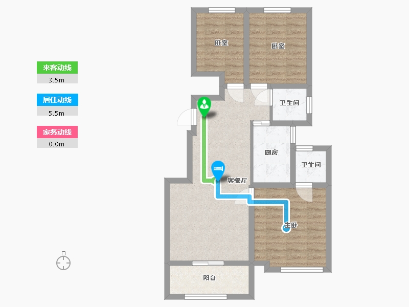 河北省-衡水市-北斗·华园-84.00-户型库-动静线