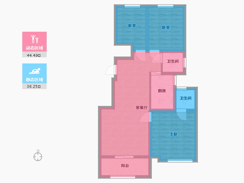 河北省-衡水市-北斗·华园-84.00-户型库-动静分区