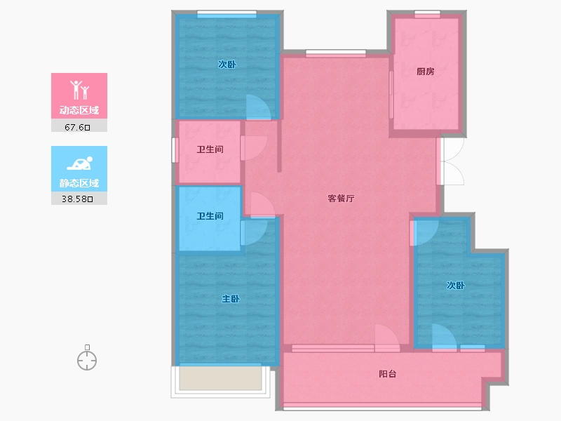 山东省-潍坊市-恒信弥水名著-110.24-户型库-动静分区