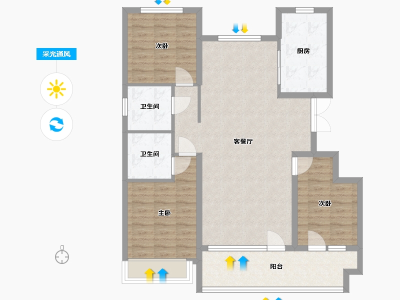 山东省-潍坊市-恒信弥水名著-110.24-户型库-采光通风