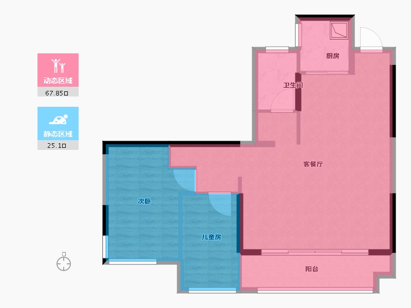 贵州省-贵阳市-保利明玥半山-84.00-户型库-动静分区