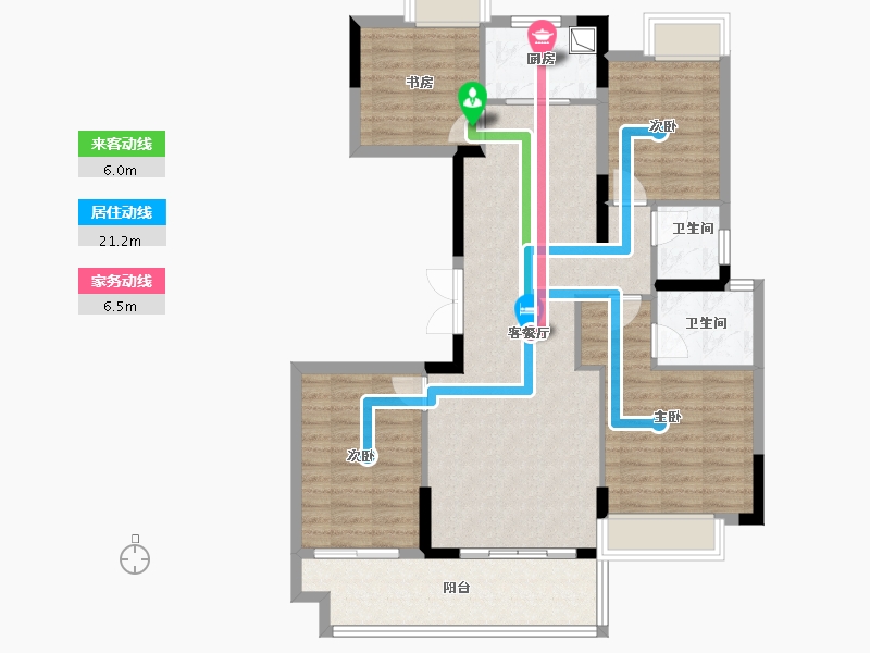 江西省-赣州市-星州润达九玺-104.00-户型库-动静线