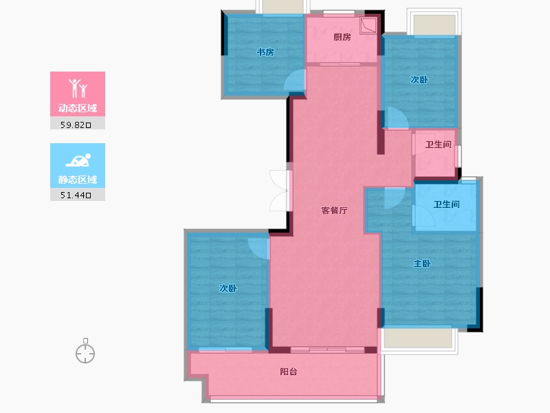 江西省-赣州市-星州润达九玺-104.00-户型库-动静分区