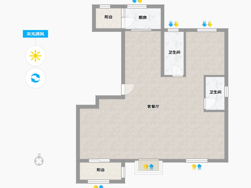 山东省-烟台市-三和郡-94.40-户型库-采光通风