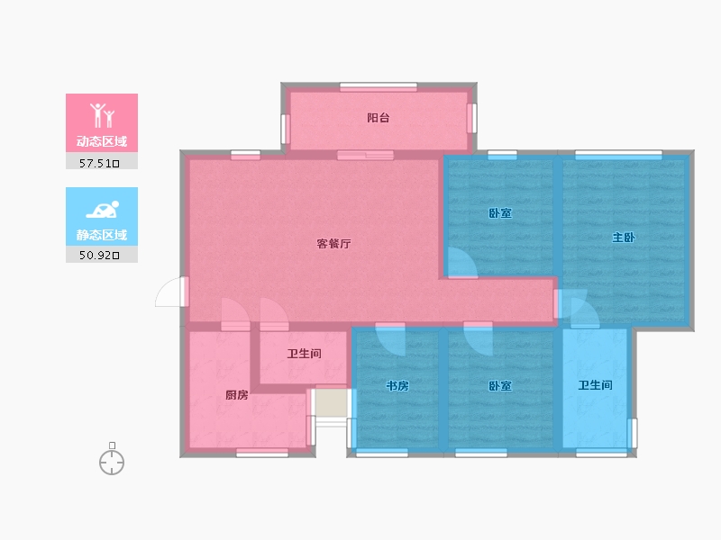 四川省-成都市-北辰南湖香麓-95.20-户型库-动静分区