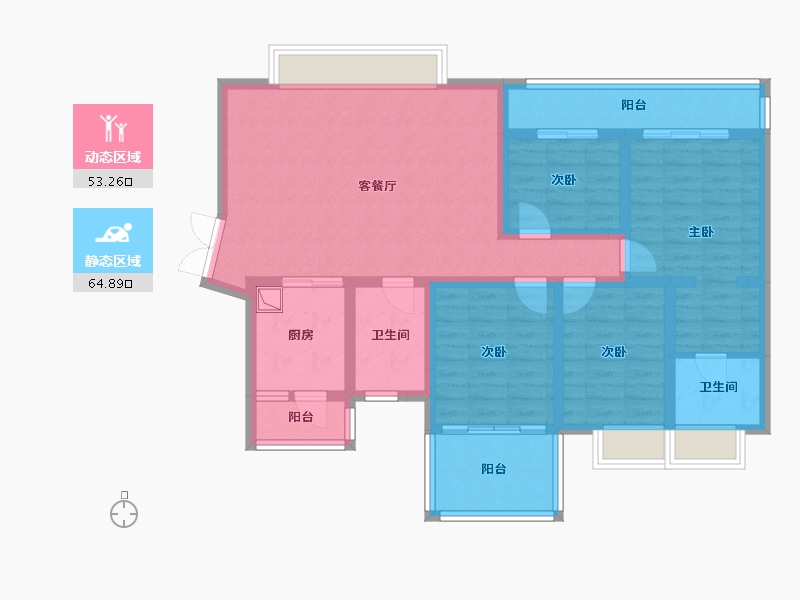 四川省-德阳市-蔚蓝半岛-107.20-户型库-动静分区