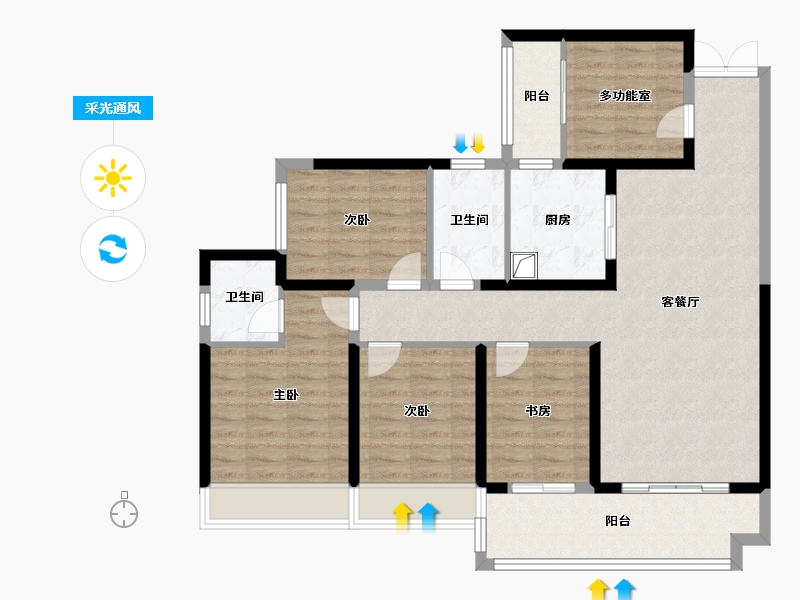 广西壮族自治区-百色市-中泽滨江明珠-103.20-户型库-采光通风