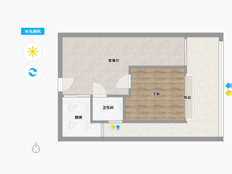 海南省-海口市-新阳丽舍花园小区-114号楼-48.00-户型库-采光通风