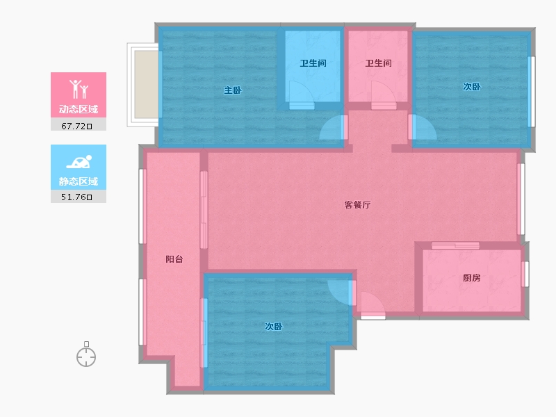 山东省-菏泽市-天安清华苑-113.80-户型库-动静分区