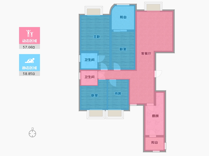 江苏省-无锡市-康桥丽景-209.50-户型库-动静分区