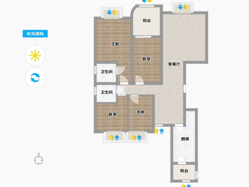 江苏省-无锡市-康桥丽景-209.50-户型库-采光通风