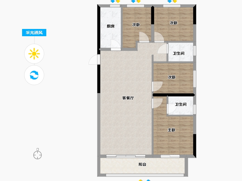 福建省-福州市-横屿花园-109.70-户型库-采光通风