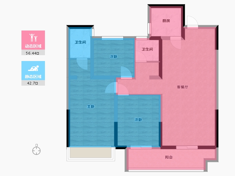 河南省-新乡市-长城德邻城四期-95.23-户型库-动静分区