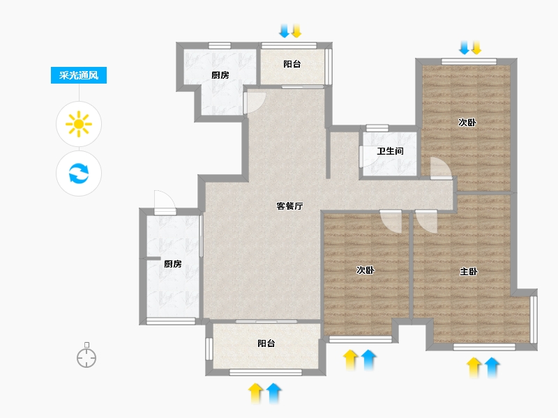 安徽省-合肥市-和安家园-102.40-户型库-采光通风