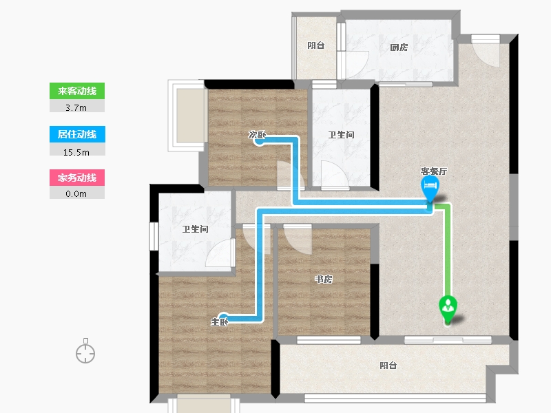 重庆-重庆市-富力院士廷-87.00-户型库-动静线