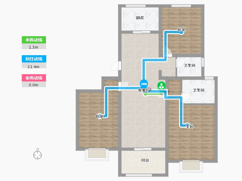 江苏省-南通市-丁祠花苑-114.40-户型库-动静线