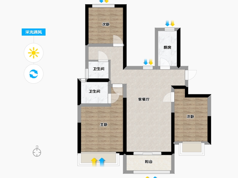 河南省-许昌市-中建观湖珑府-104.00-户型库-采光通风