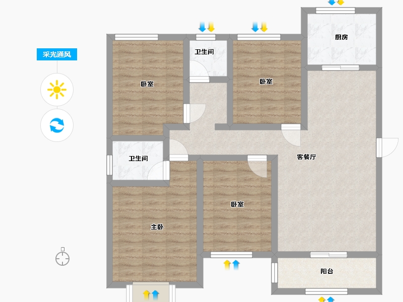 河南省-漯河市-天成家园-112.00-户型库-采光通风