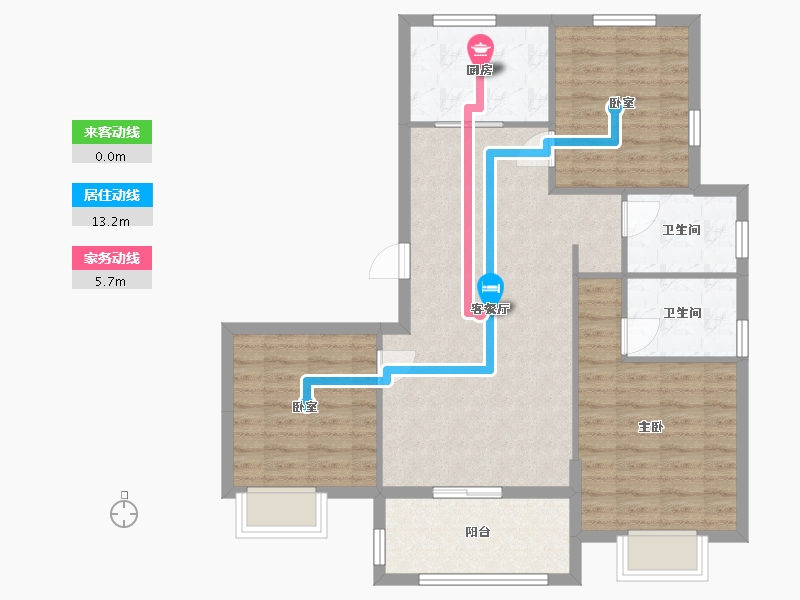 浙江省-宁波市-新兴岚湾(东区)-97.60-户型库-动静线