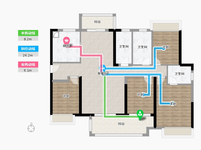 广东省-汕尾市-保利海德公馆-128.00-户型库-动静线