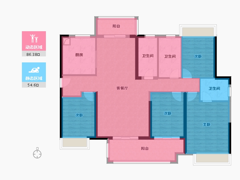 广东省-汕尾市-保利海德公馆-128.00-户型库-动静分区