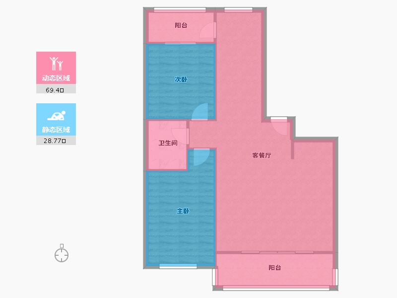 黑龙江省-哈尔滨市-盛世香湾-86.00-户型库-动静分区