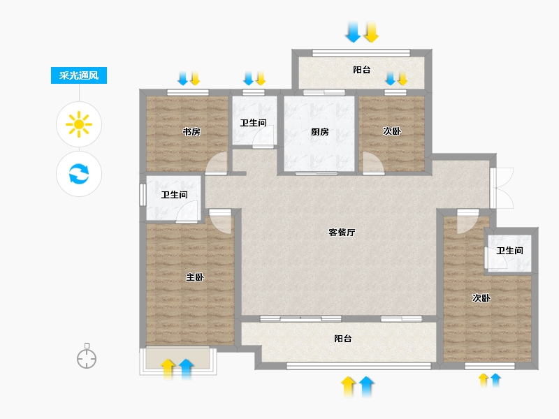 河南省-焦作市-新苑-123.20-户型库-采光通风