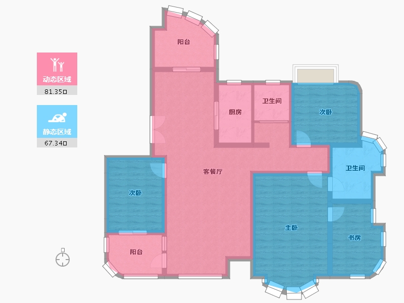 浙江省-温州市-苍南县华府新世界花园-136.94-户型库-动静分区