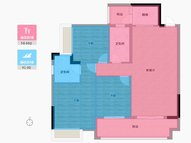 广西壮族自治区-南宁市-金耀御龙湾A区-92.00-户型库-动静分区