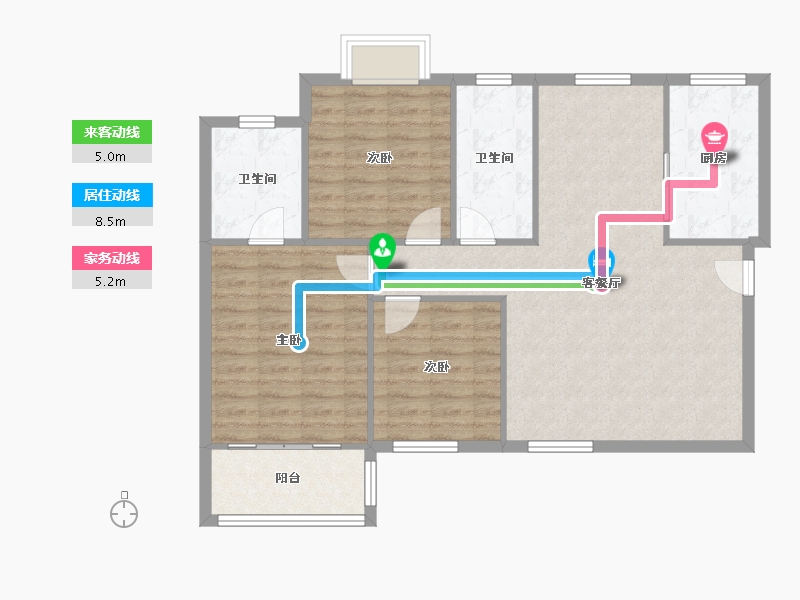 陕西省-西安市-世融嘉城-105.60-户型库-动静线