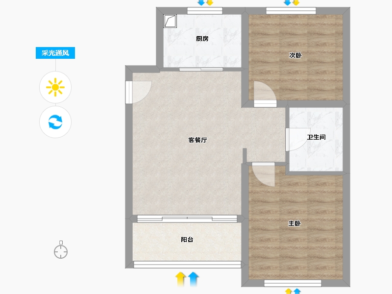 山东省-青岛市-苏家社区-59.59-户型库-采光通风