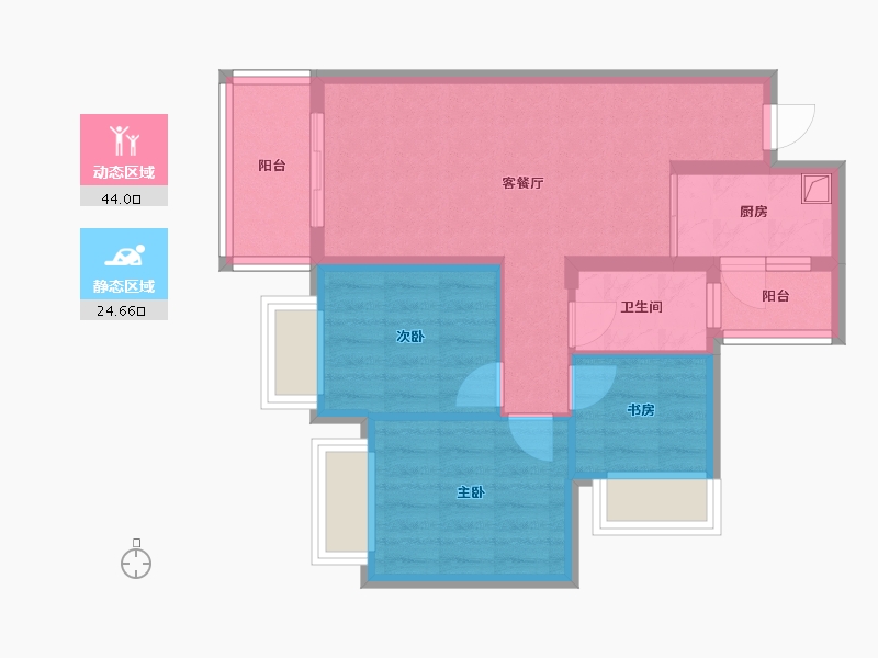 广西壮族自治区-南宁市-奥园瀚德棠悦府-83.00-户型库-动静分区