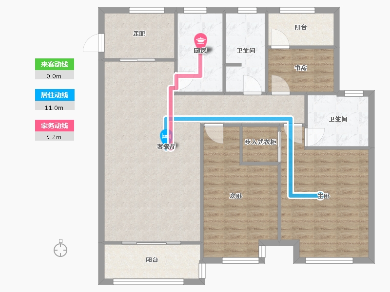 江苏省-苏州市-金科廊桥雅苑-108.00-户型库-动静线