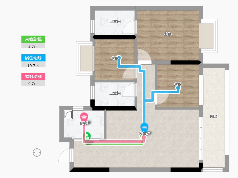 湖北省-襄阳市-嘉地利达璞园-66.40-户型库-动静线