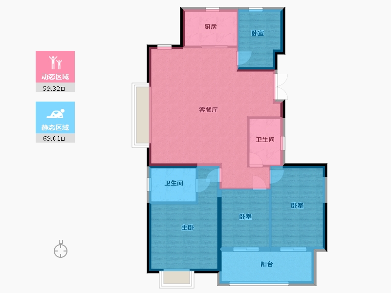 安徽省-安庆市-置地天玺三期-116.80-户型库-动静分区