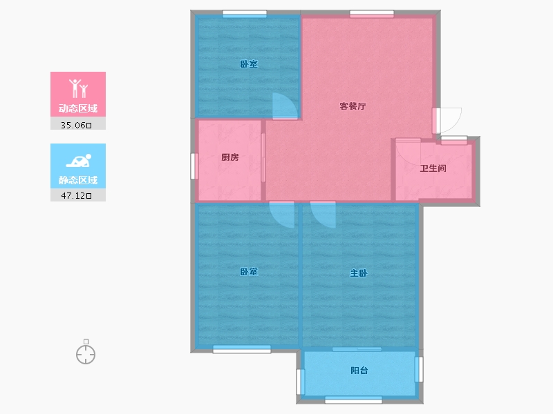 上海-上海市-平阳一村-72.00-户型库-动静分区