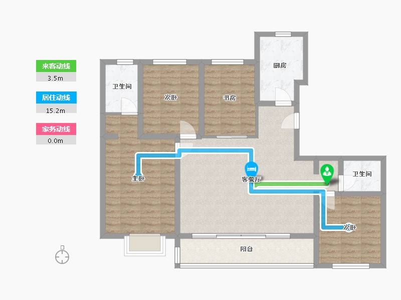 陕西省-西安市-和平璟苑-114.40-户型库-动静线