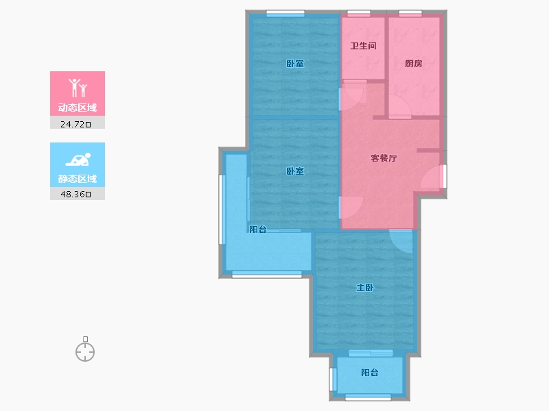 上海-上海市-江桥城二期-65.20-户型库-动静分区