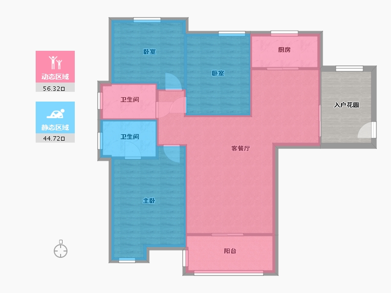 湖北省-宜昌市-香山总部鑫苑-106.40-户型库-动静分区