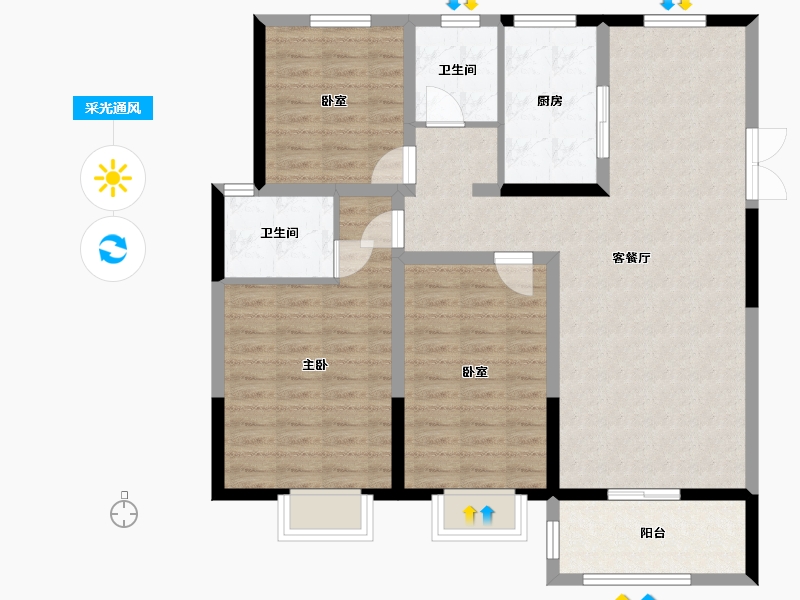 江苏省-连云港市-连云华东国际新城商住楼-102.24-户型库-采光通风