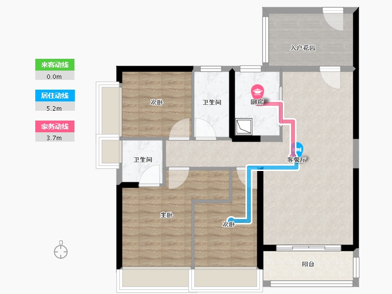 广东省-佛山市-天禧华园-85.60-户型库-动静线