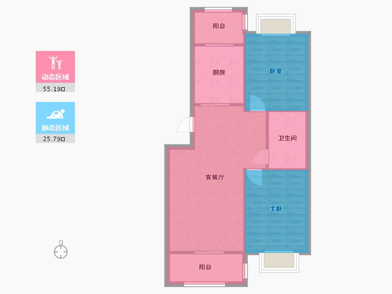 山东省-青岛市-金秋桂园-81.00-户型库-动静分区