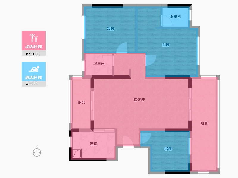 四川省-宜宾市-邦泰天誉-96.80-户型库-动静分区