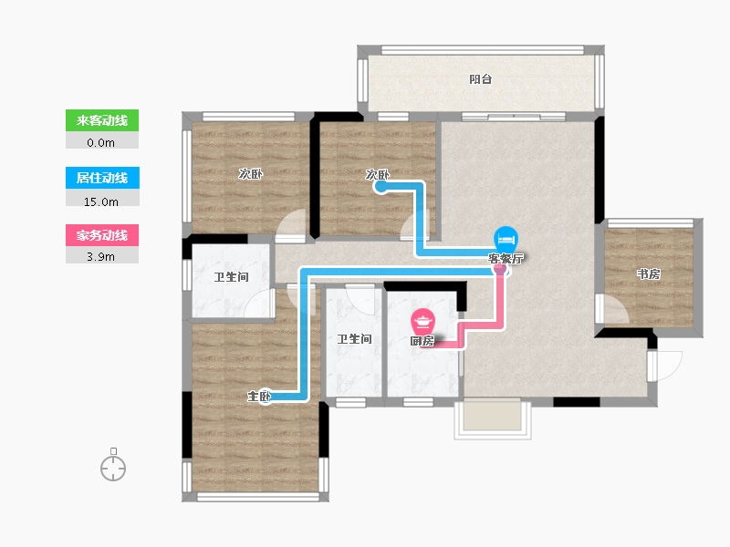 广西壮族自治区-南宁市-南宁安吉麒麟尊府-89.86-户型库-动静线